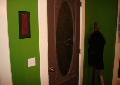 This broken door glass was noticed by our home inspector and made the final report.